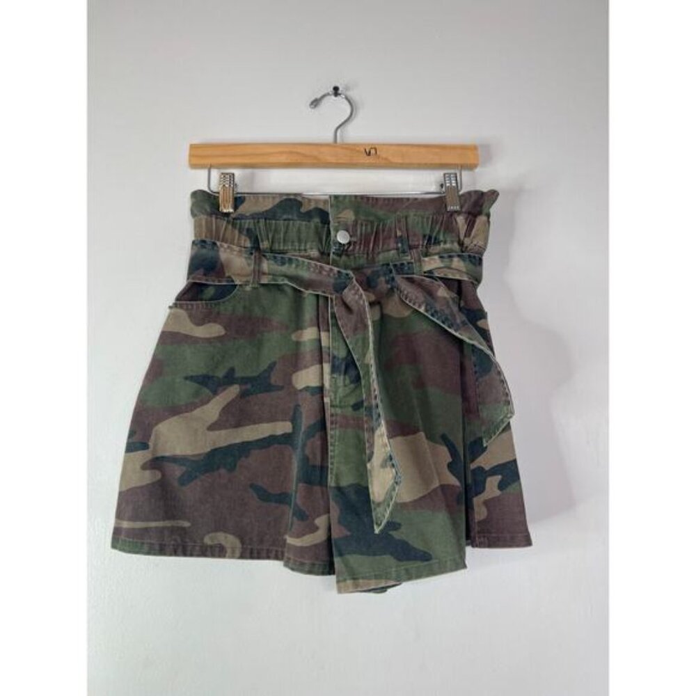 NWT Marissa Webb Monty Camouflage Paperbag High Waist Shorts Multi Size: 6 - Picture 2 of 8
